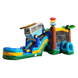 Beach Camper Bounce House with Dual Lane Slide (Wet or Dry)