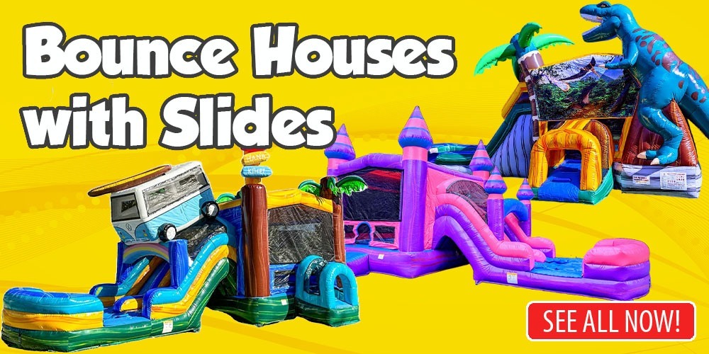 bounce house with slide combo bouncer rentals banner School Event Rentals